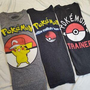 Pokémon Lot of 3 Shirts (Trainer,‎ Gotta Catch'em All, Pikachu)
